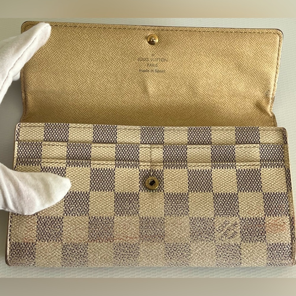 Louis Vuitton Damier Azur Sarah Wallet –Damier Azur Canvas Authentic Long Wallet - Picture 4 of 13